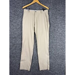 Puma Golf Mens 32x32 Khaki Performance Pants Beige Flat Front Sport Trousers